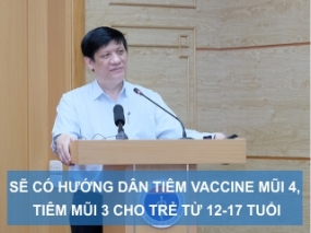 Sẽ có hướng dẫn tiêm phòng vaccine mũi 4, tiêm mũi 3 cho trẻ từ 12-17 tuổi